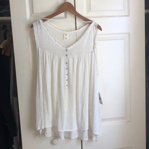 We the Free Hudson Tank Ivory M NWT